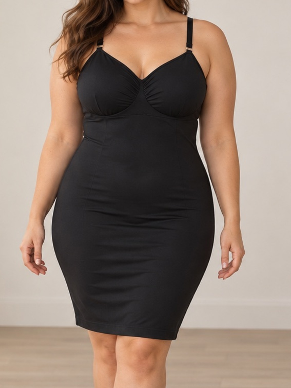 George Black Shaping Slip Dress XL Black Bodycon Adjustable Strap Dress